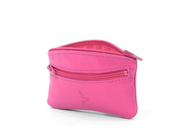 La Guêpe - Petite Maroquinerie - Porte-monnaie fermeture zippée en cuir fuchsia - 204