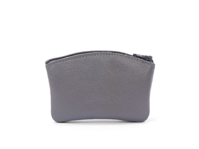 La Guêpe - Petite Maroquinerie - Porte-monnaie fermeture zippée en cuir gris - 204