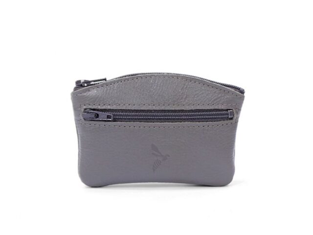 La Guêpe - Porte-monnaie fermeture zippée en cuir gris – 204