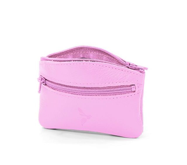 La Guêpe - Petite Maroquinerie - Porte-monnaie fermeture zippée en cuir rose - 204
