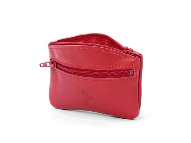 La Guêpe - Petite Maroquinerie - Porte-monnaie fermeture zippée en cuir rouge - 204