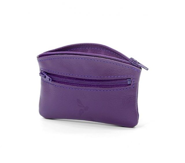 La Guêpe - Petite Maroquinerie - Porte-monnaie fermeture zippée en cuir violet - 204