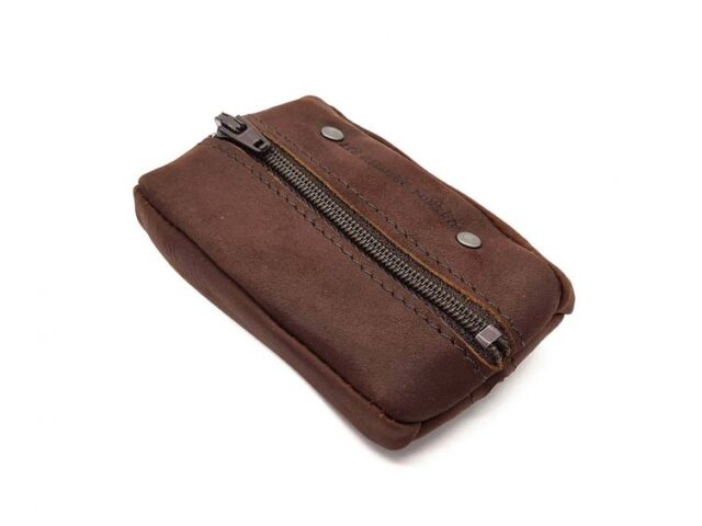 La Guêpe - Petite Maroquinerie - Porte monnaie grain de café en cuir cognac - 9230