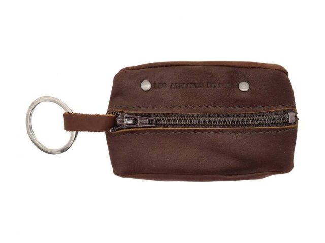 La Guêpe - Petite Maroquinerie - Porte monnaie grain de café en cuir cognac - 9230