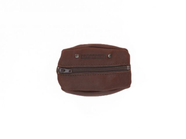 La Guêpe - Petite Maroquinerie - Porte monnaie grain de café en cuir cognac - 9230