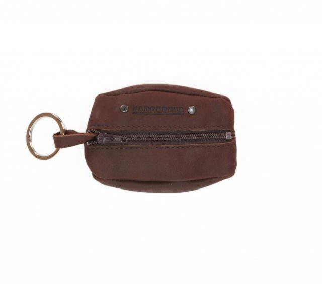 La Guêpe - Petite Maroquinerie - Porte monnaie grain de café en cuir cognac - 9230