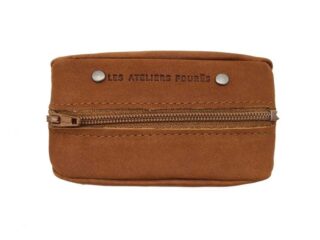La Guêpe - Porte monnaie grain de café en cuir fauve  9230