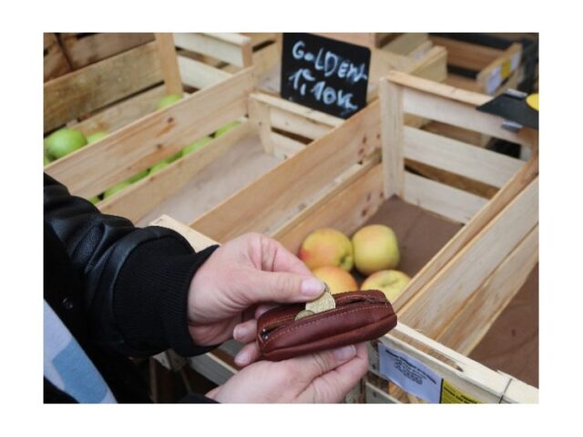 La Guêpe - Petite Maroquinerie - Porte-monnaie "grain de café" en cuir gold - 806