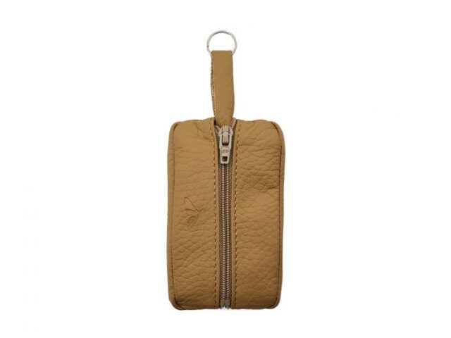 La Guêpe - Petite Maroquinerie - Porte-monnaie grain de café en cuir grainé beige - PM-035-05