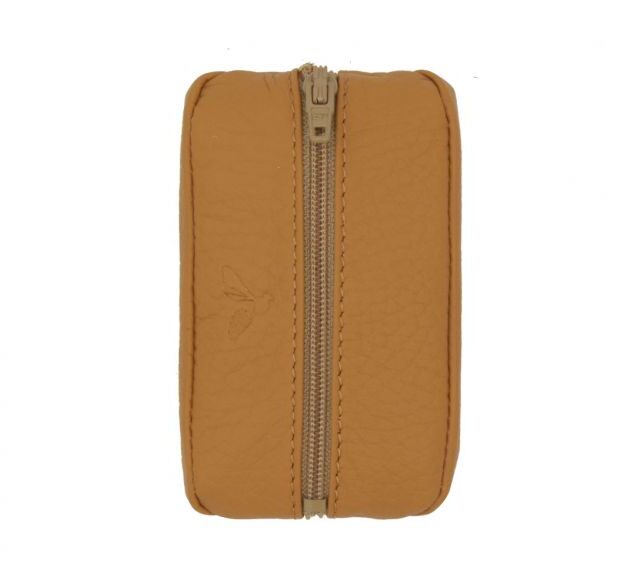 La Guêpe - Petite Maroquinerie - Porte-monnaie grain de café en cuir grainé beige - PM-035-05