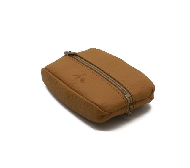 La Guêpe - Petite Maroquinerie - Porte-monnaie grain de café en cuir grainé beige - PM-035-05