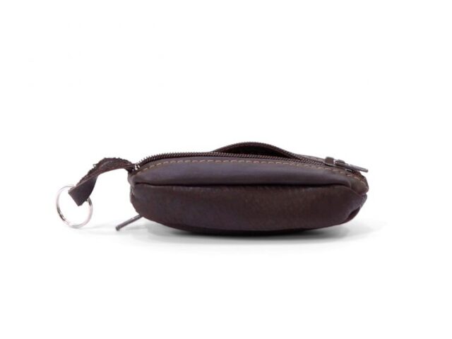 La Guêpe - Petite Maroquinerie - Porte-monnaie "grain de café" en cuir marron - 806