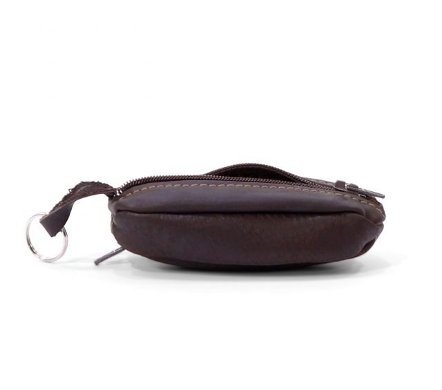 La Guêpe - Petite Maroquinerie - Porte-monnaie "grain de café" en cuir marron - 806