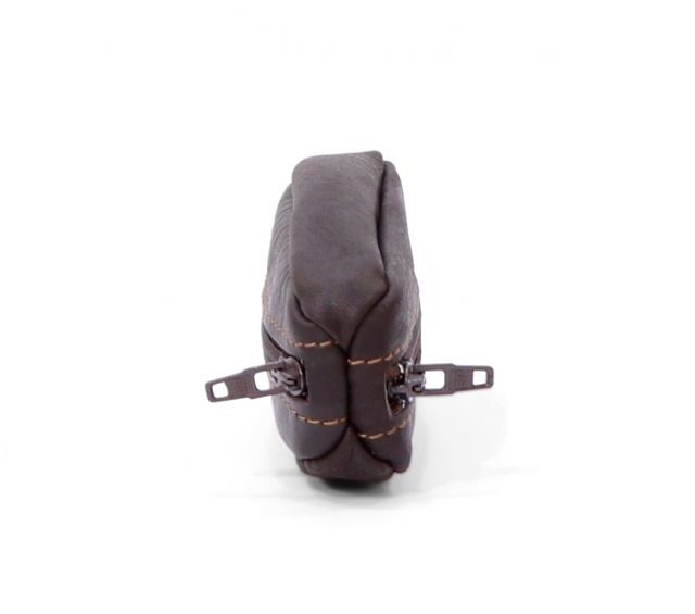 La Guêpe - Petite Maroquinerie - Porte-monnaie "grain de café" en cuir marron - 806