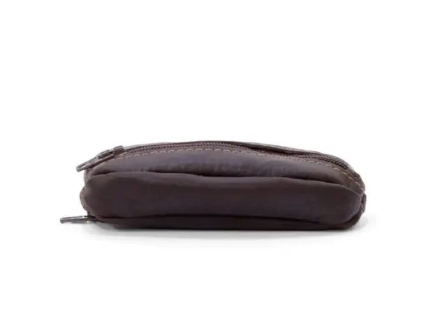 La Guêpe - Porte-monnaie “grain de café” en cuir marron – 806