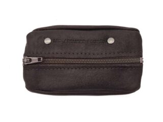 LAVOISIER Maroquinier - Porte monnaie grain de café en cuir marron foncé  9230