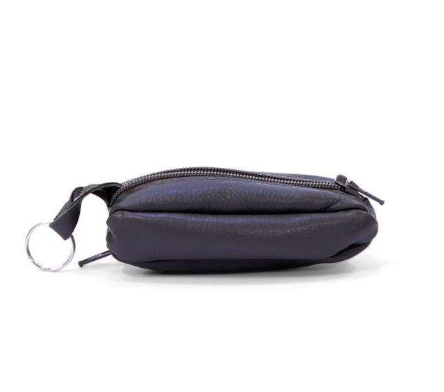 La Guêpe - Petite Maroquinerie - Porte-monnaie "grain de café" en cuir noir - 806