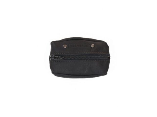 La Guêpe - Petite Maroquinerie - Porte monnaie grain de café en cuir noir - 9230