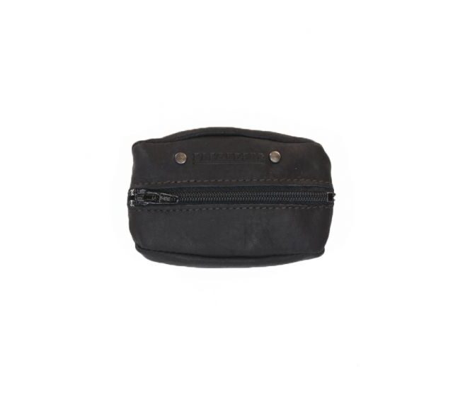 La Guêpe - Petite Maroquinerie - Porte monnaie grain de café en cuir noir - 9230