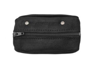 La Guêpe - Porte monnaie grain de café en cuir noir  9230