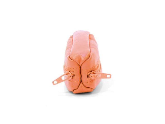 La Guêpe - Petite Maroquinerie - Porte-monnaie "grain de café" en cuir orange - 806