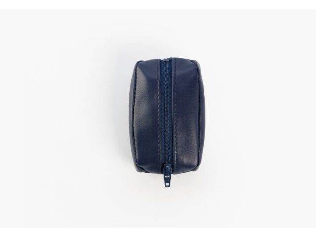 La Guêpe - Petite Maroquinerie - Porte-monnaie grain de café "Luxe" tout cuir bleu - PM-035-01