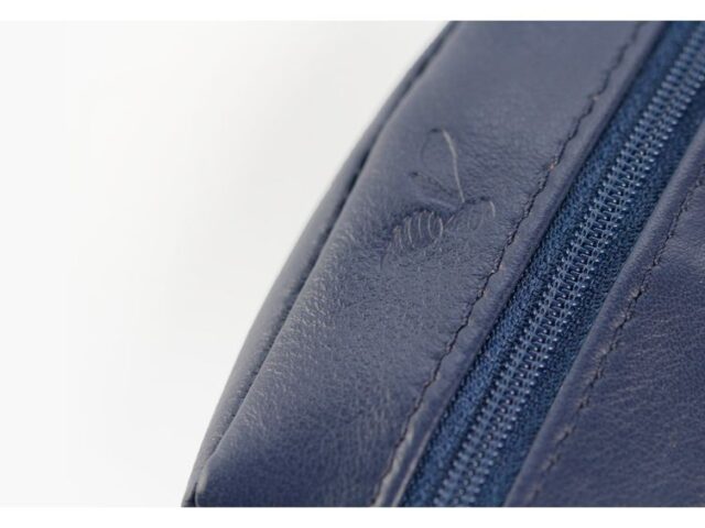 La Guêpe - Petite Maroquinerie - Porte-monnaie grain de café "Luxe" tout cuir bleu - PM-035-01