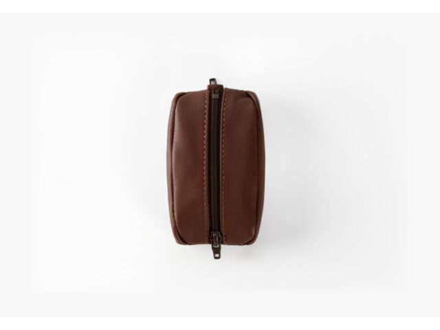 La Guêpe - Petite Maroquinerie - Porte-monnaie grain de café "Luxe" tout cuir marron - PM-035-01