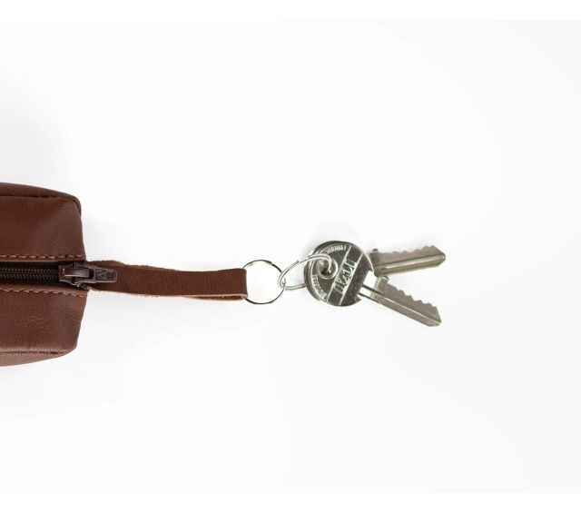 La Guêpe - Petite Maroquinerie - Porte-monnaie grain de café "Luxe" tout cuir marron - PM-035-01