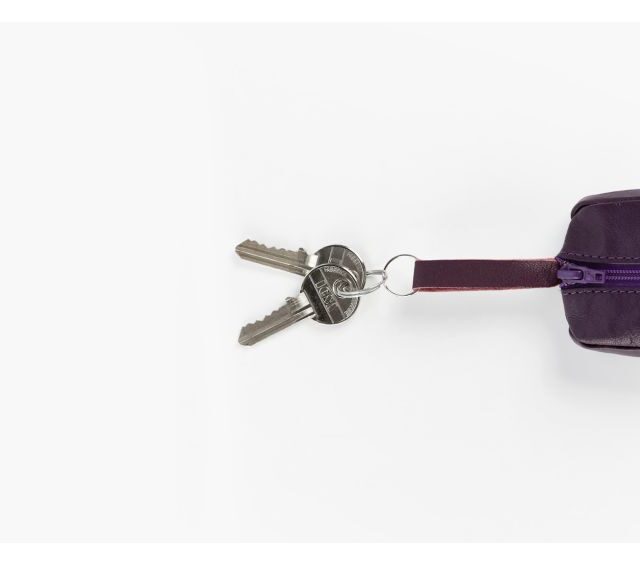 La Guêpe - Petite Maroquinerie - Porte-monnaie grain de café "Luxe" tout cuir myrtille - PM-035-01