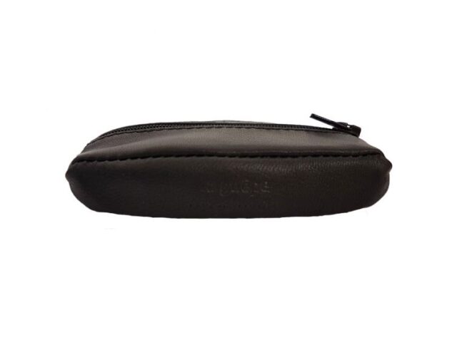 La Guêpe - Petite Maroquinerie - Porte-monnaie grain de café "Luxe" tout cuir noir - PM-035-01