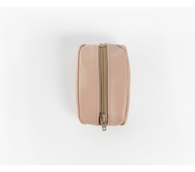 La Guêpe - Petite Maroquinerie - Porte-monnaie grain de café "Luxe" tout cuir rosa - PM-035-01