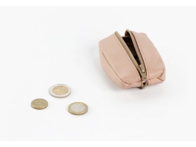 La Guêpe - Petite Maroquinerie - Porte-monnaie grain de café "Luxe" tout cuir rosa - PM-035-01