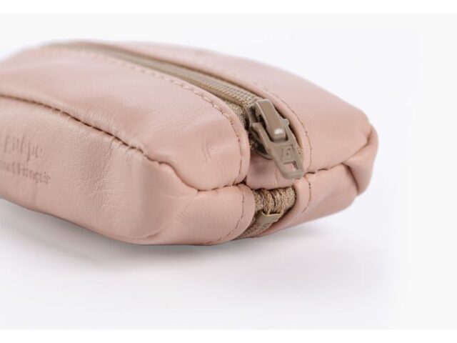 La Guêpe - Petite Maroquinerie - Porte-monnaie grain de café "Luxe" tout cuir rosa - PM-035-01