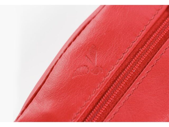 La Guêpe - Petite Maroquinerie - Porte-monnaie grain de café "Luxe" tout cuir rouge - PM-035-01