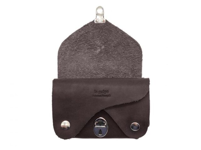 La Guêpe - Petite Maroquinerie - Porte-monnaie original en cuir marron - 414