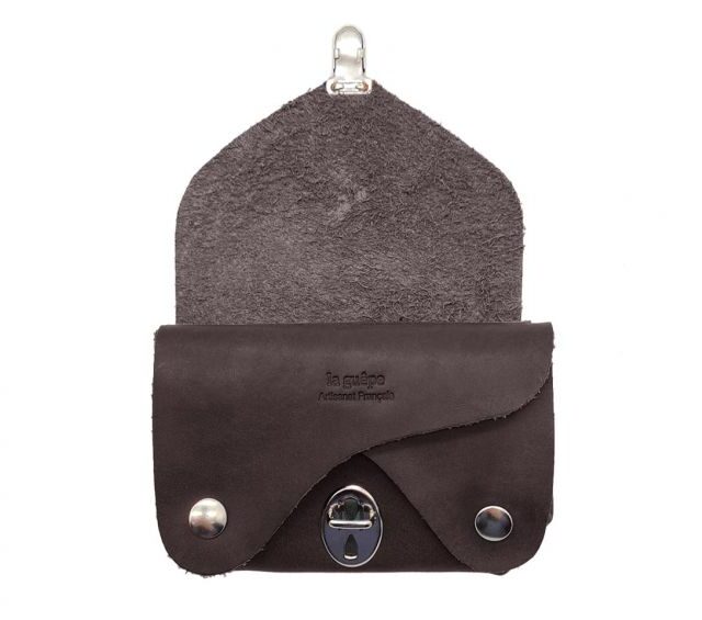 La Guêpe - Petite Maroquinerie - Porte-monnaie original en cuir marron - 414