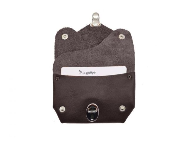La Guêpe - Petite Maroquinerie - Porte-monnaie original en cuir marron - 414