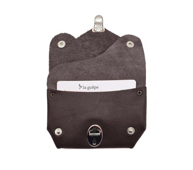 La Guêpe - Petite Maroquinerie - Porte-monnaie original en cuir marron - 414