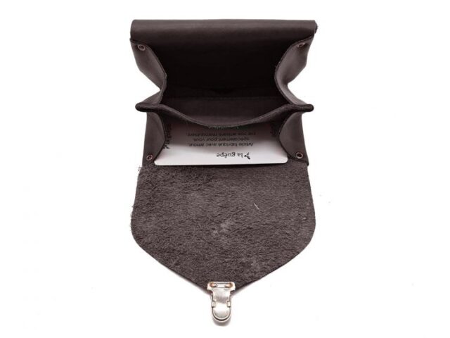 La Guêpe - Petite Maroquinerie - Porte-monnaie original en cuir marron - 414