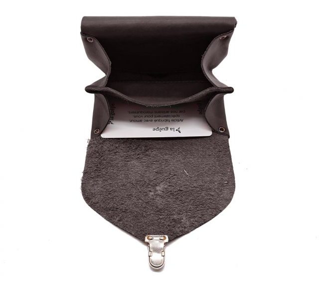 La Guêpe - Petite Maroquinerie - Porte-monnaie original en cuir marron - 414