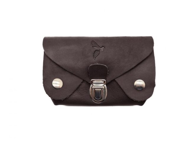 La Guêpe - Porte-monnaie original en cuir marron – 414
