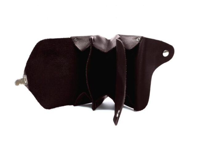 La Guêpe - Petite Maroquinerie - Porte-monnaie original en cuir marron - 414