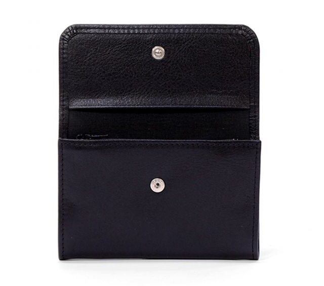 La Guêpe - Petite Maroquinerie - Porte-monnaie à rabat en cuir noir - 004