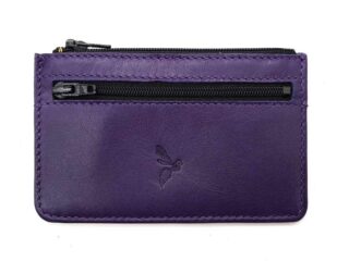 La Guêpe - Porte-monnaie simple 2 zip Luxe tout cuir myrtille  PM-044-01
