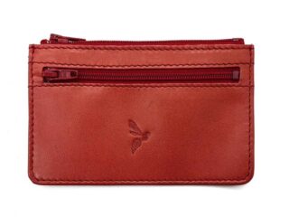 La Guêpe - Porte-monnaie simple 2 zip Luxe tout cuir rouge  PM-044-01