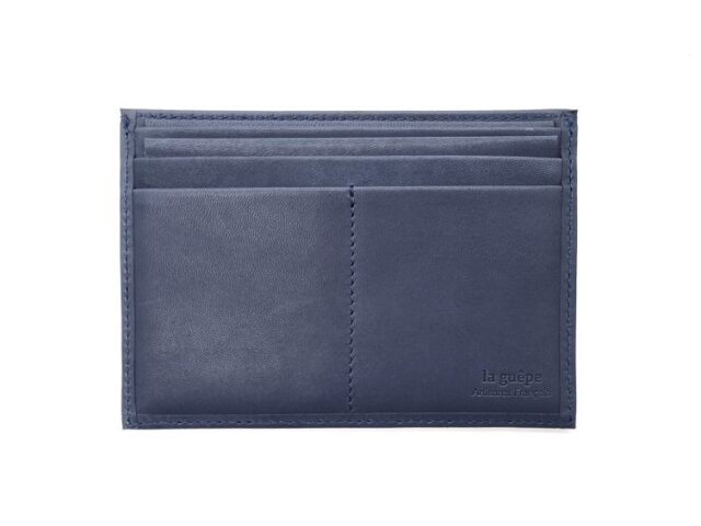 La Guêpe - Petite Maroquinerie - Porte papier auto compact "Luxe"  tout cuir bleu - PM-003-01