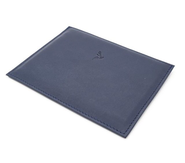 La Guêpe - Petite Maroquinerie - Porte papier auto compact "Luxe"  tout cuir bleu - PM-003-01