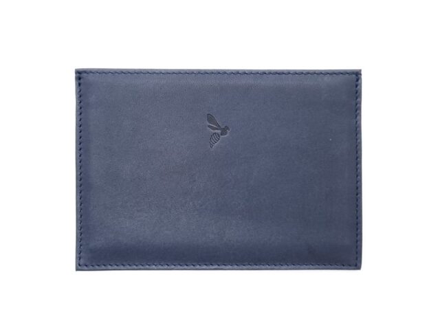 La Guêpe - Porte papier auto compact “Luxe”  tout cuir bleu – PM-003-01