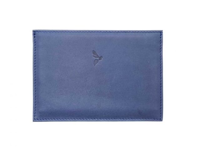 La Guêpe - Petite Maroquinerie - Porte papier auto compact "Luxe"  tout cuir bleu - PM-003-01